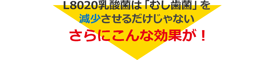 L8020乳酸菌は「むし歯」を減少させるだけじゃない  さらにこんな効果が！