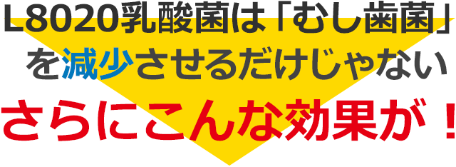 L8020乳酸菌は「むし歯」を減少させるだけじゃない  さらにこんな効果が！